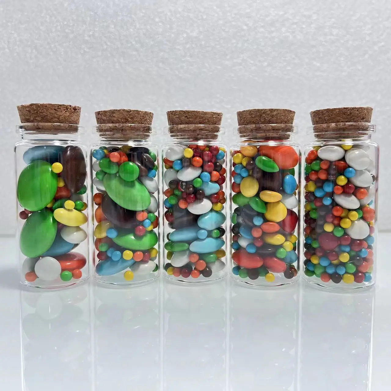 Dragee Glass Test tube 26*37*80mm 60ml Small Glass Bottles Corks Storage Tiny Jar Spice Candy Containers Vial Stopper