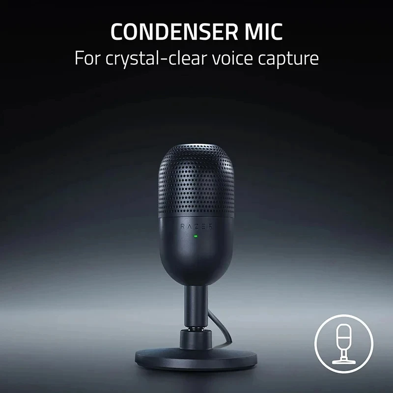 New Razer Seiren V3 Mini Ultra-Compact USB Microphone - Tap-to-Mute Sensor with LED Indicator - Supercardioid Pickup Pattern