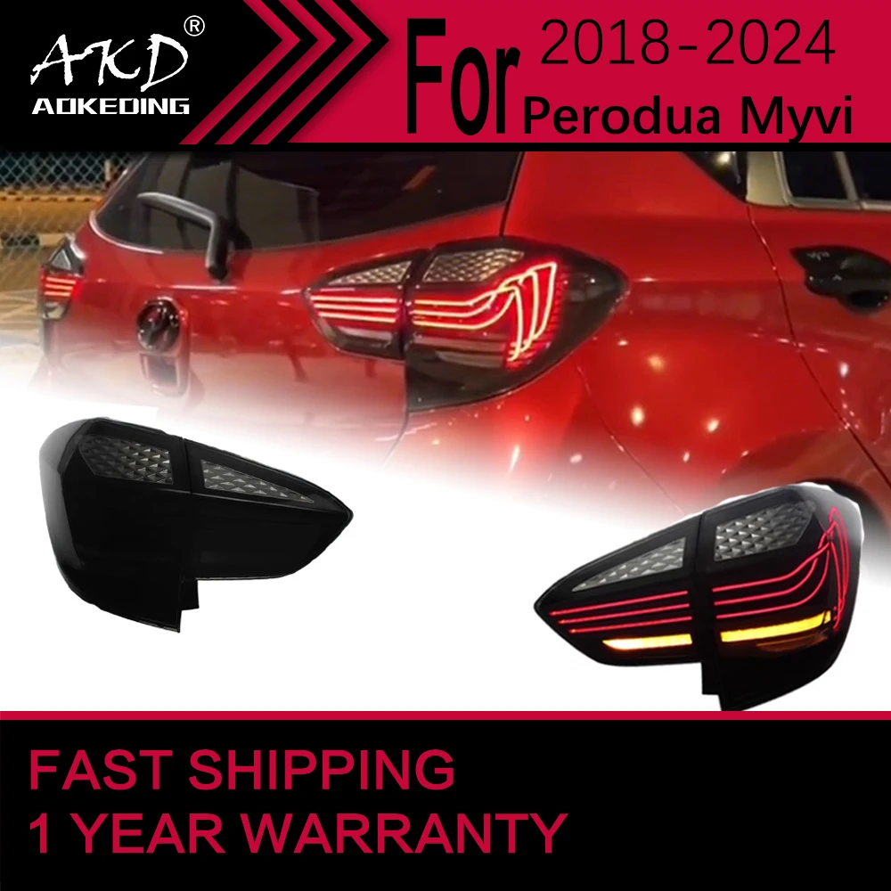 Car Lights for Perodua Myvi LED Tail Light 2018-2024 Myvi Rear Stop Lamp Brake Signal DRL Reverse Automotive Accessories