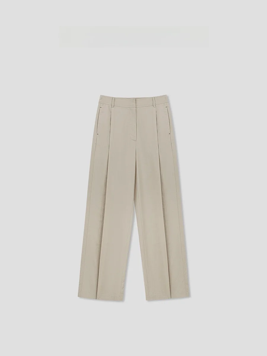 

Romiostudio Italian Sle Gentleman Modal Cotton Blend Waed Texture Straight Leg Casual Pants Comfortable All-Match Long ...