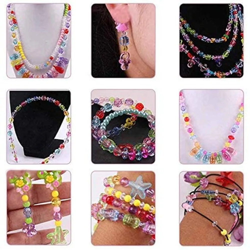 Arts Crafts DIY Handmade Beaded Kit Jewelry Set Handmade Kit for Make Bracelets Beads Colorful Creative