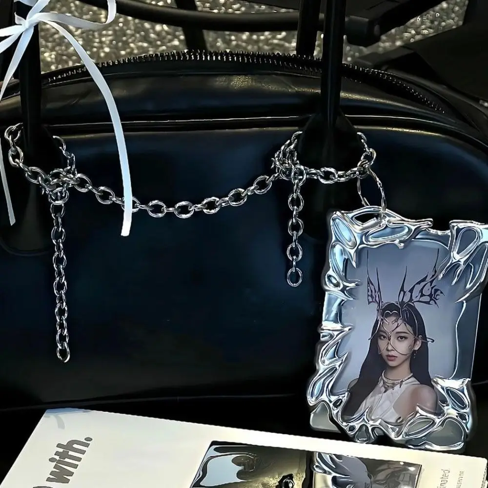 Silver Metallic Style Metal Texture Card Cover Special-shaped Electroplated Shaped Photo Card Holder Creative