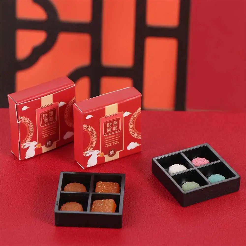 Casa de muñecas en miniatura, simulación de pastel de Luna, comida, postre, modelo de resina, pastel de Luna de mediados de otoño, 1/12 casa de muñecas, pastel de Luna de simulación