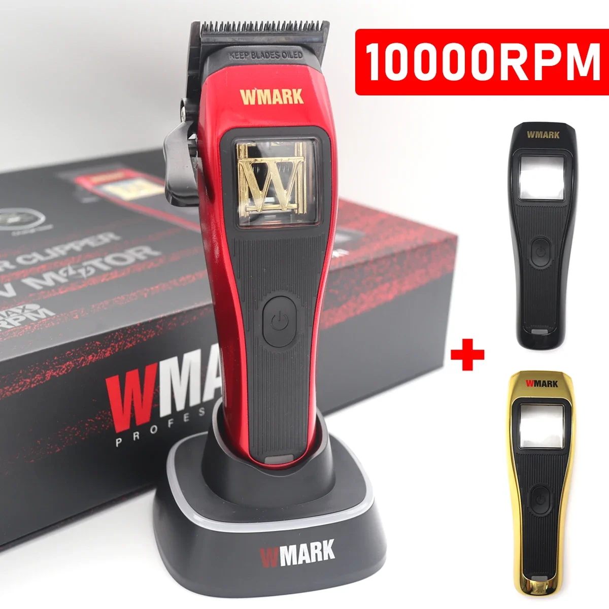 WMARK NG-X1 3 Color Cover Professional 10000RPM Magnetic Motor Hair Clipper High Power Hair Cutting Machine Barber Trimmer