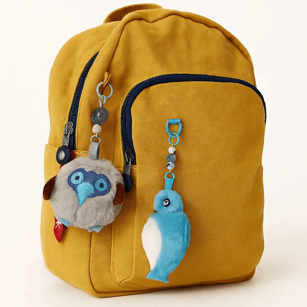 PP Cotton Lifelike Plush Bird Keyring Fluffy Comfortable Cartoon Animals Backpack Pendant Hanging Collection Bird Plush Keychain