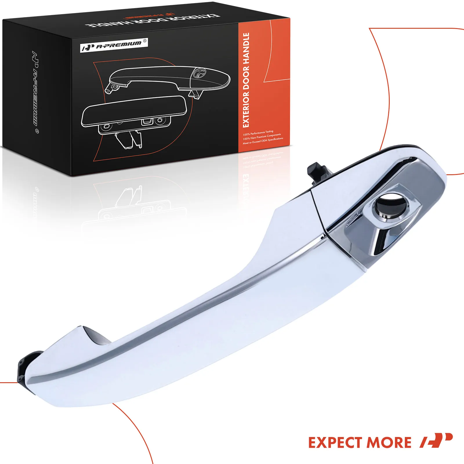 A-Premium Front Driver Side Chrome Exterior Door Handle with Keyhole for Chevrolet Silverado 1500 14-18 Silverado 2500 HD 15-19