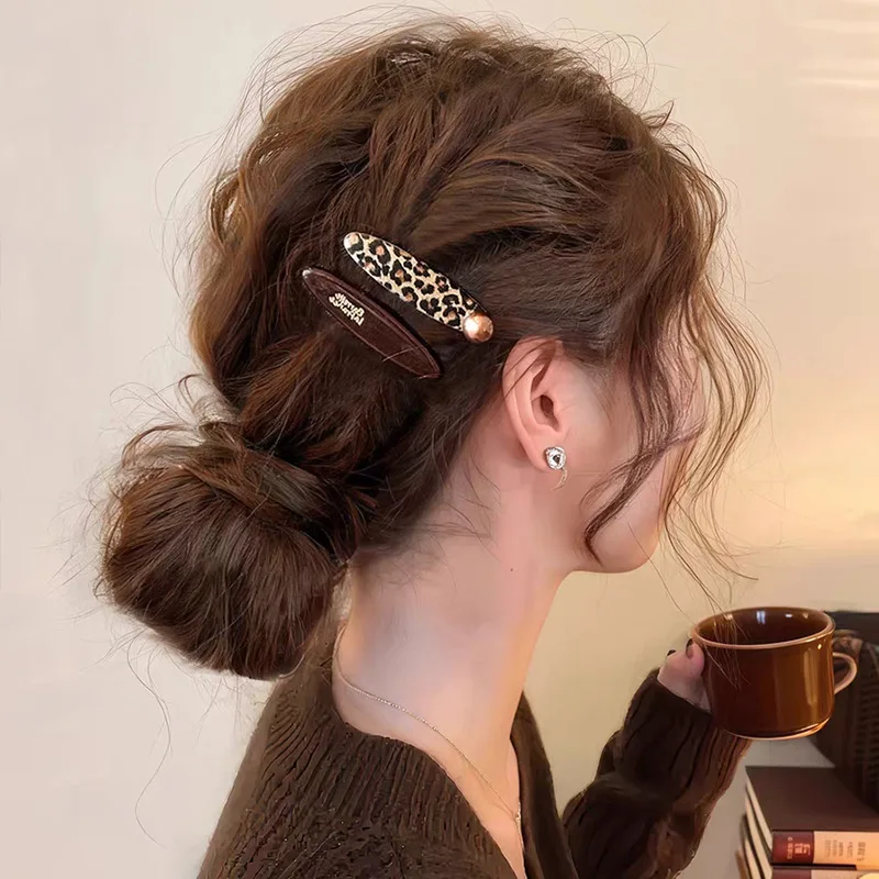 Elegant Leopard Print Colorful Hairpin For Women Girls Sweet Hair Ornament Barrette Hair Clip Hairgrip Fashion Hair Accessories