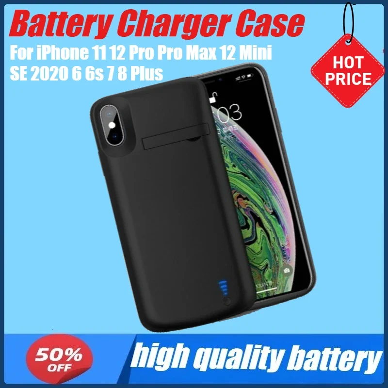 

Slim Battery Charger Case for IPhone 11 12 Pro Pro Max 12 Mini Power Bank Charging Case for IPhone SE 2020 6 6s 7 8 Plus X XS XR