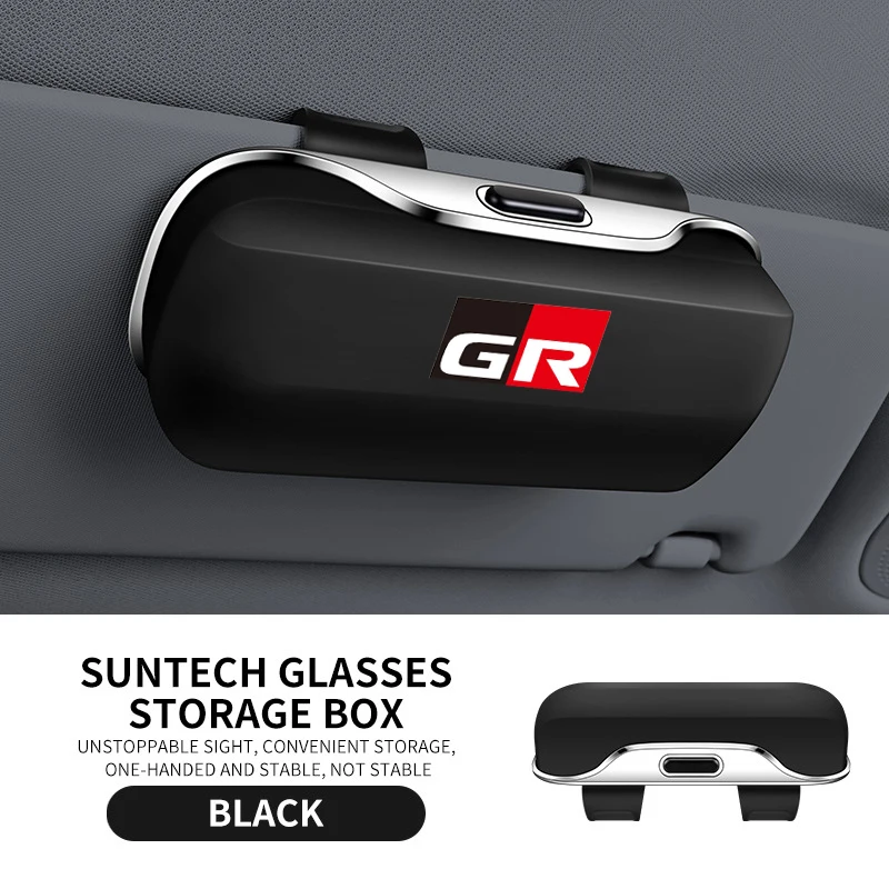 

For GR Logo Sticker For Toyota Alphard Prius Verso Accessories Car Visor Sunglasses Car Glasses Case Glasses Holder Clip Box