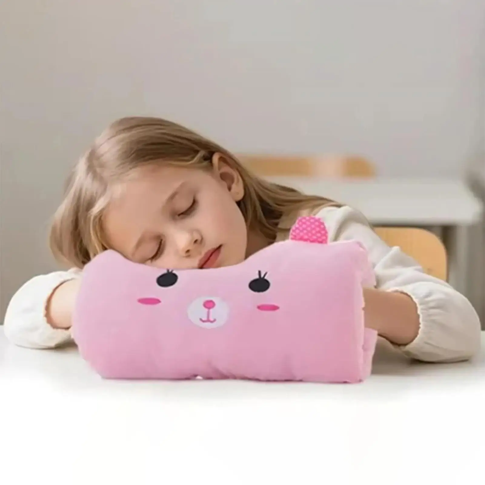 Mão mais quente travesseiro forma de coelho quente pelúcia mão muff lance travesseiro para crianças sala de aula viagem cochilar inverno escola casa fria