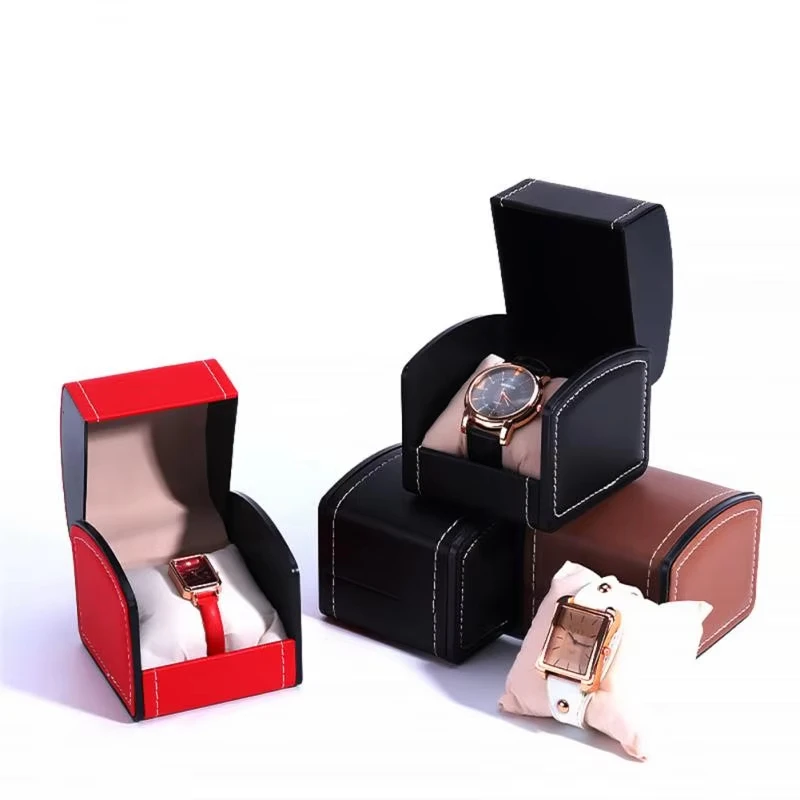 Scatola per orologio singola portatile Custodia per orologio in pelle PU Organizzatore Portaoggetti per orologio da polso Uomo Donna Bracciale Scatole per gioielli Confezione regalo