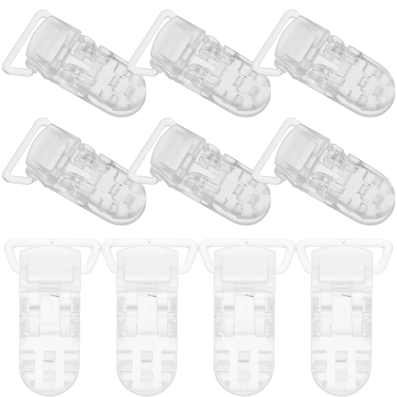 

25 Pcs Pacifier Clips Transparent Plastic Badge Holder DIY Baby Accessories Craft Projects Infant Feeding Items