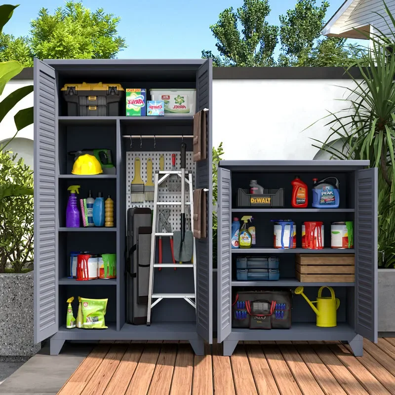 for Outdoor Lockers Anti-corrosive Sunscreen Waterproof Venetian Doors Balcony Storage Cabinets Villa Courtyard Gardening