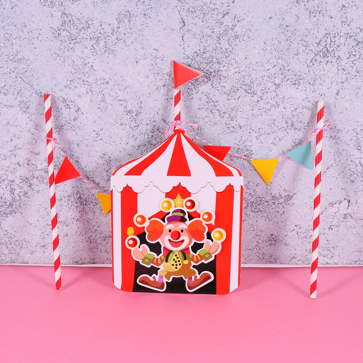 2 Sets Circus Clown Cake Toppers Paper Cake Party Decorations Birthday Cake Party Decorations Decor Party Supplies for Birthday