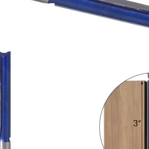 1/2 Inch Shank Extra Long 3 Inch Cutting Diameter Straight Router Bit Hardened Steel With Carbide Tip For Woodworking Slotting T