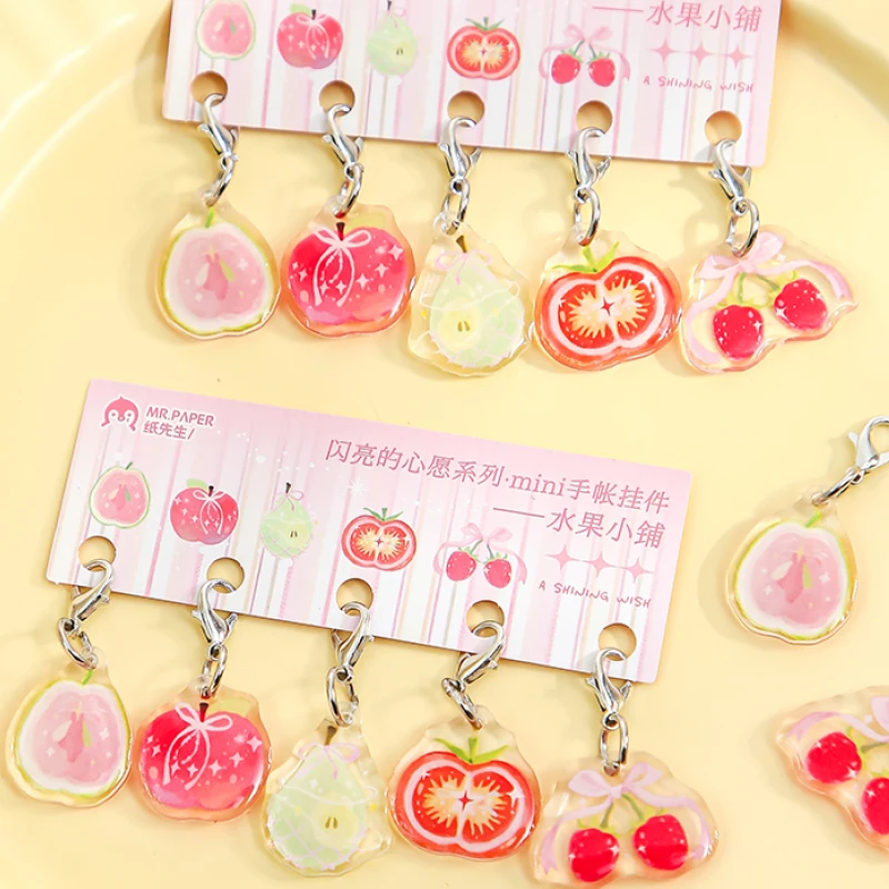 Mr. Paper 5-teilige funkelnde Wunsch-Charms – koreanisches Acrylharz-Handwerk, Wunsch-Themen-Accessoires, kreatives Geschenk, Dekor, DIY-Taschenschlüssel