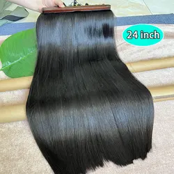 SWANEE Double Drawn Bone Straight Unprocessed Human Hair Bundle Remy Lady Hairs Natural Color for Black Women Hair Extensions