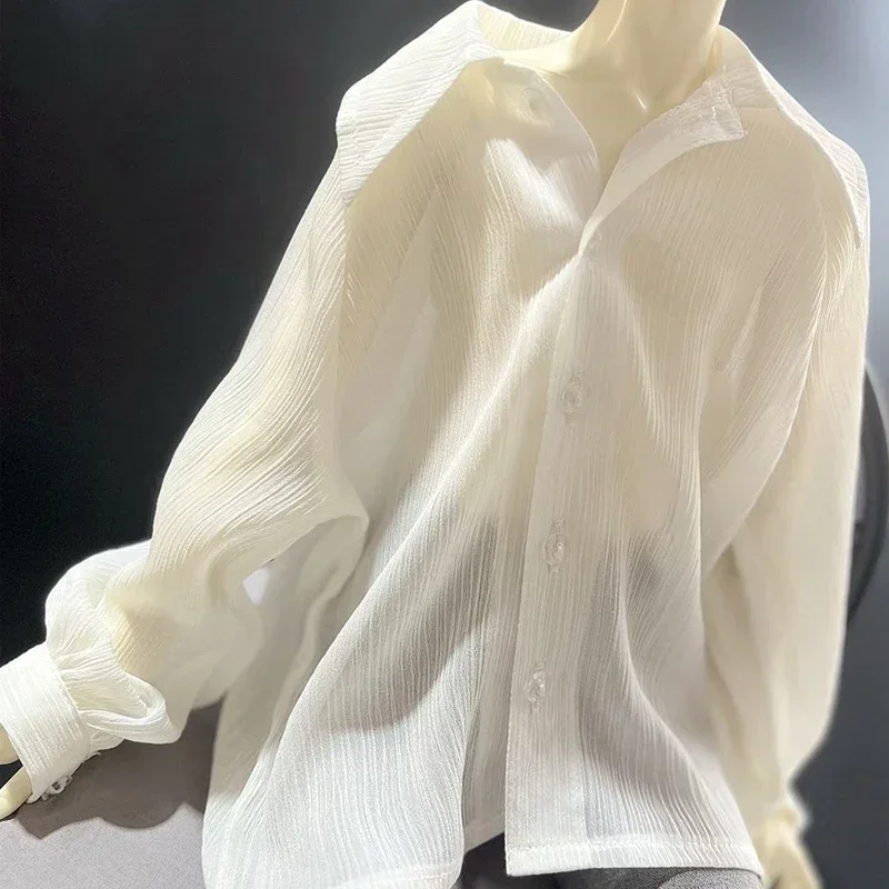 Doll's Clothes for 1/4 1/3 Bjd Doll 45/60/68/73/75cm Clothing Top Transparent White Chiffon Shirt Diy Girl Toys Doll Accessories