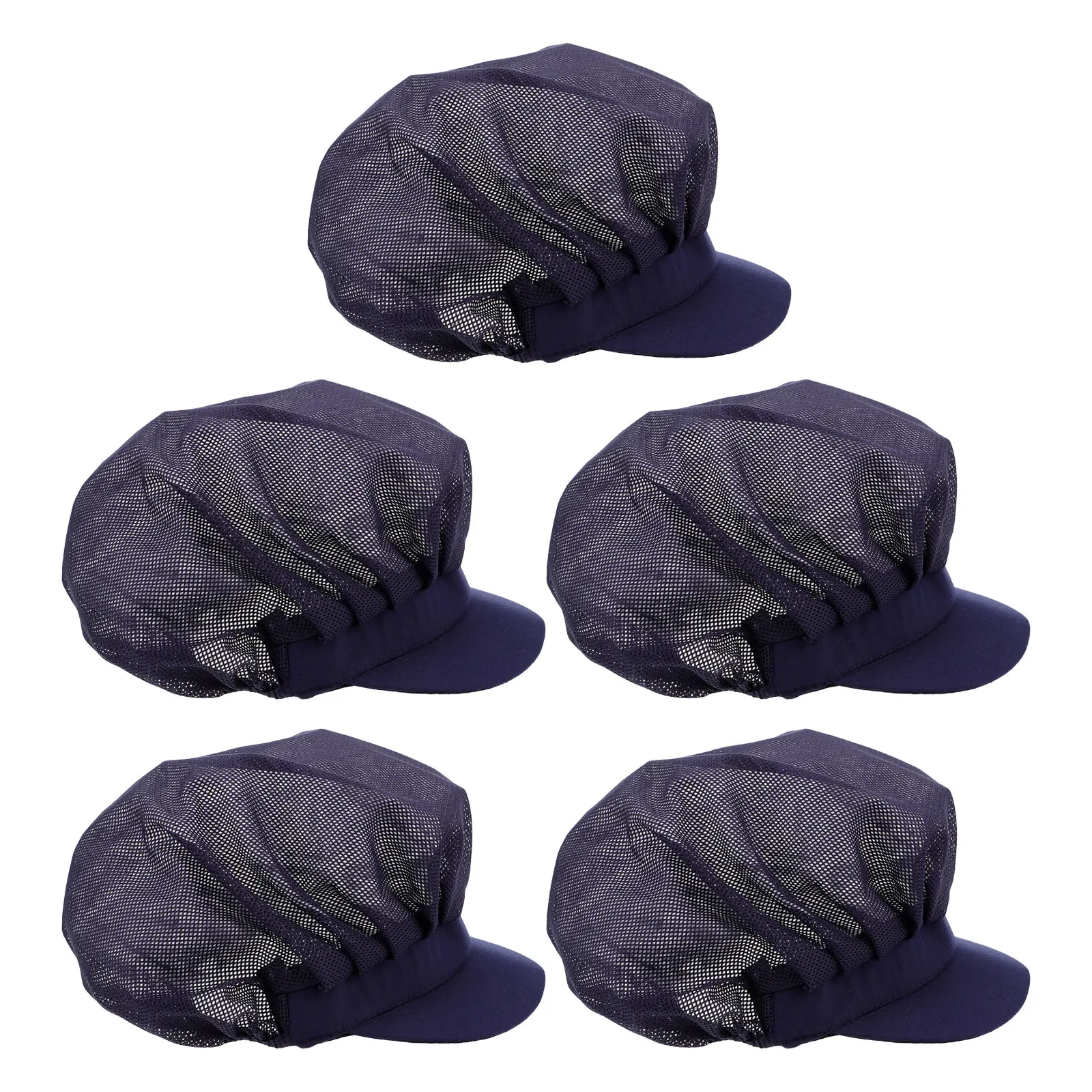 5 個の通気性のあるメッシュキッチンクッキングキャップユニセックス調節可能なシェフハット男性女性フードサービスヘアネットケータリングベーカリー用