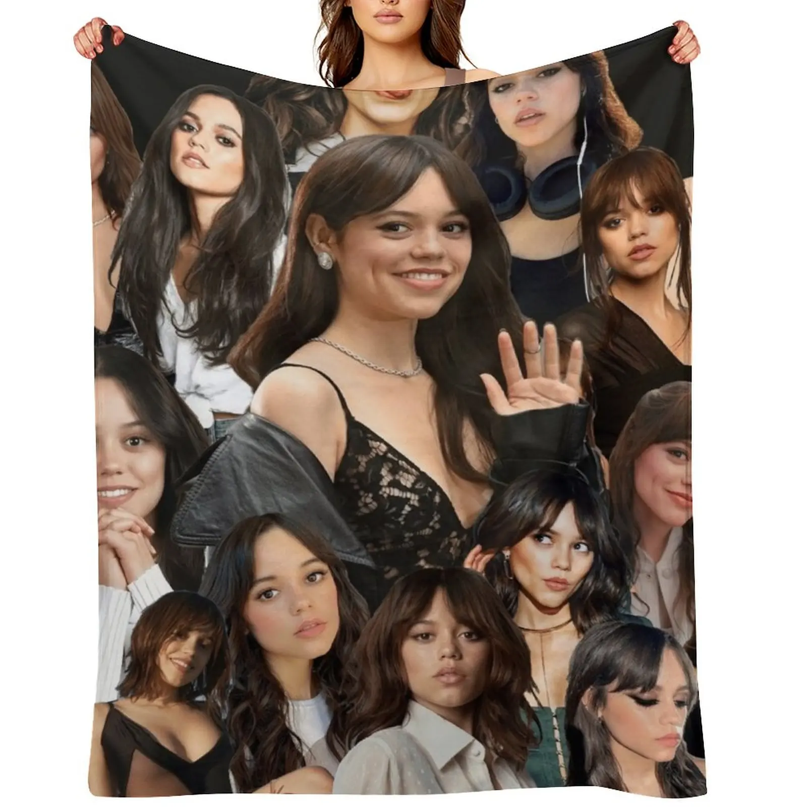 

HIGH QUALITY Jenna Ortega photo collage Throw Blanket cosplay anime Fashion Sofas Soft Beds Camping Blankets