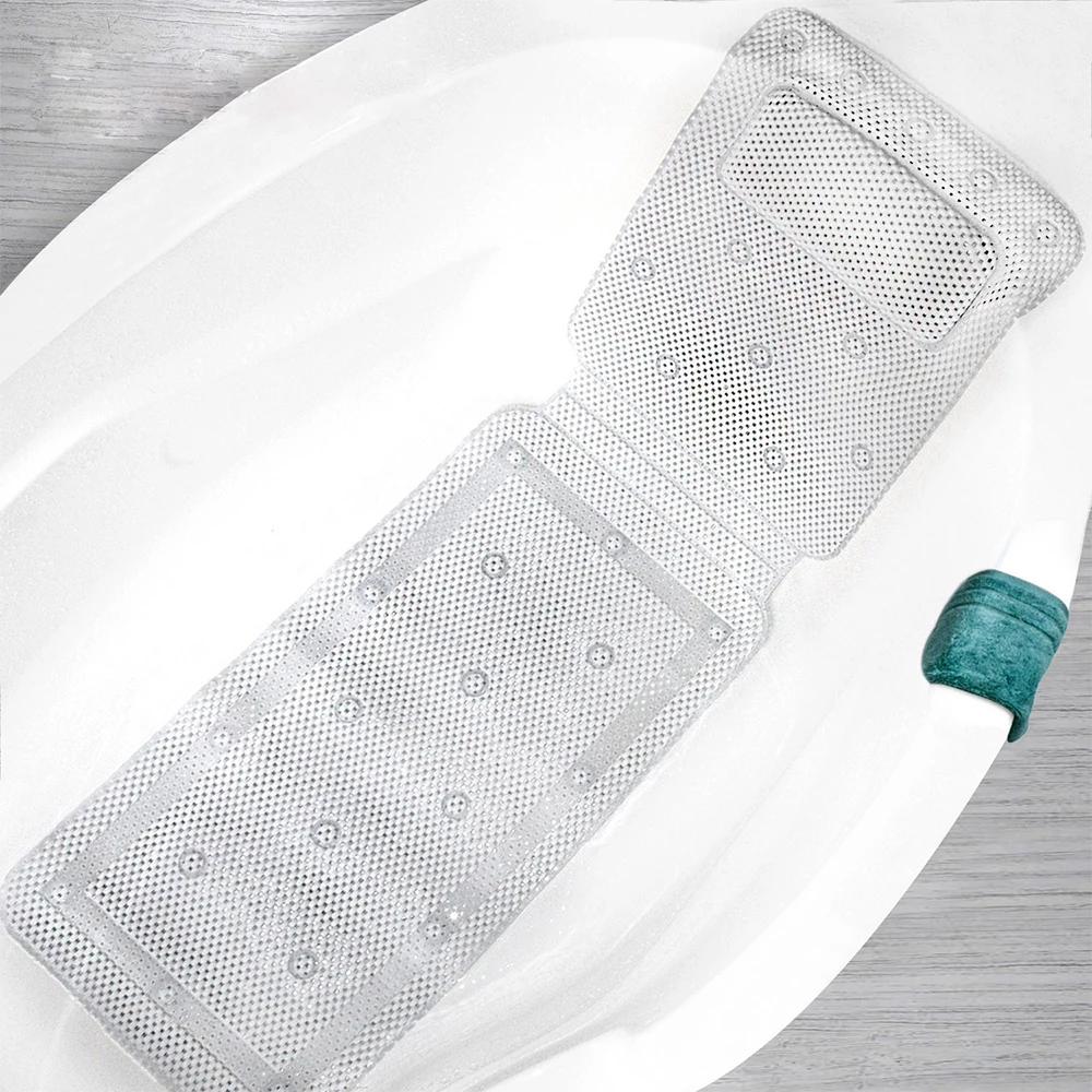 Extra Long Non-Slip Bathtub Mat With Suction Cup PVC hollow Massage With Cushion Bathroom Floor Mat Safety Shower Bathtub Mats