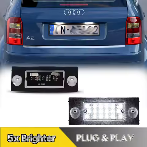 2Pcs For Audi A2 Type 8Z BJ 1999-2005 LED Number License Plate Lights Lamps 18smd 6000K Super Bright Car Accessories