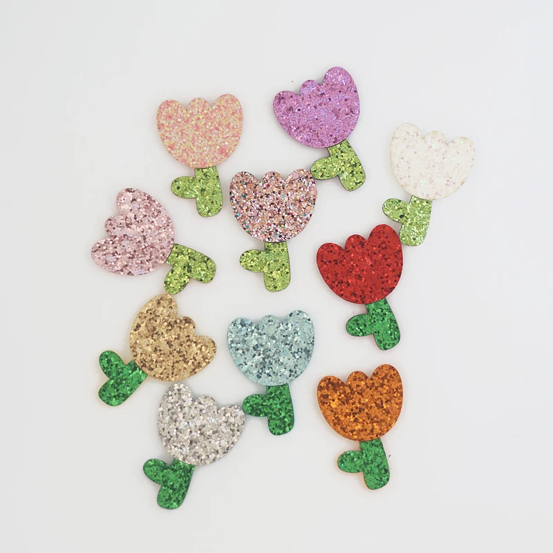 10/60 Sequin Shiny Lovely Flower For DIY Handmade Clothes Patches Hat Shoes Sewing Applique Hair Clip Headwear Decor Accessories