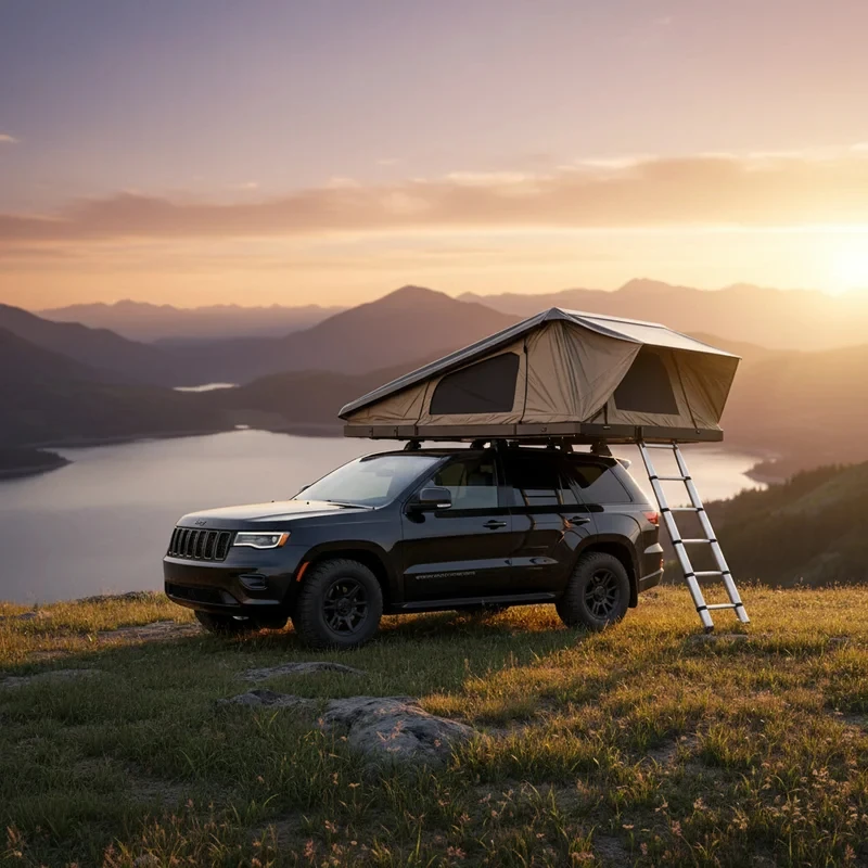 Practical 2-Person Aluminum Hard Rooftop Tent 4x4 Offroad SUV Truck Camping