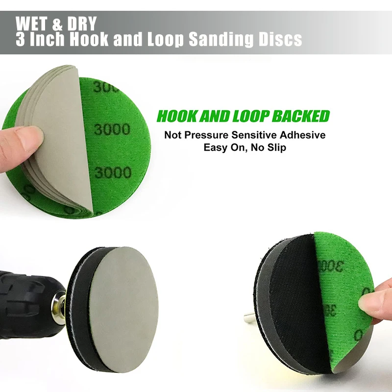 

10/20/50 Pcs 3inch 75mm Water/Dry Sandpaper Hook & Loop Sanding Disc 60-10000 Grit Abrasive Grinding Disc Polishing Tools