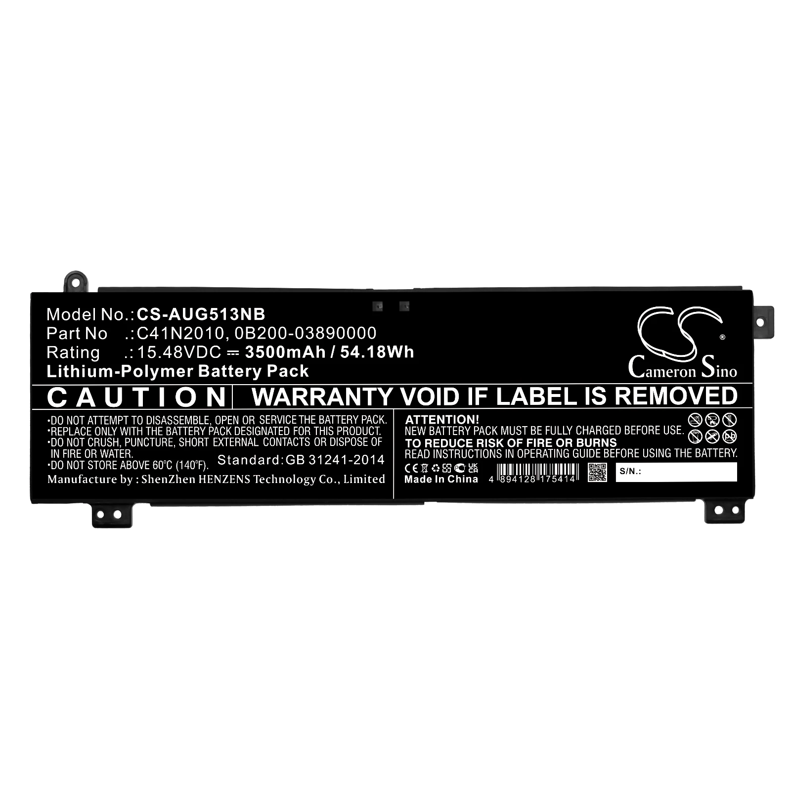 15.48V 3500mAh Battery C41N2010 for Asus ROG Strix G15 Series, Strix G17 Series,HN006 HN093T HX024T HN033T HX008T HX031 G513IH