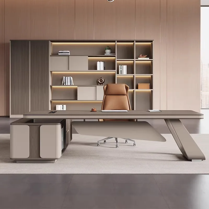 Light Luxury Boss Office Desk President Sleek Durable Particularly Office Desk Design Soft Office Furniture El Escritorio XYOD