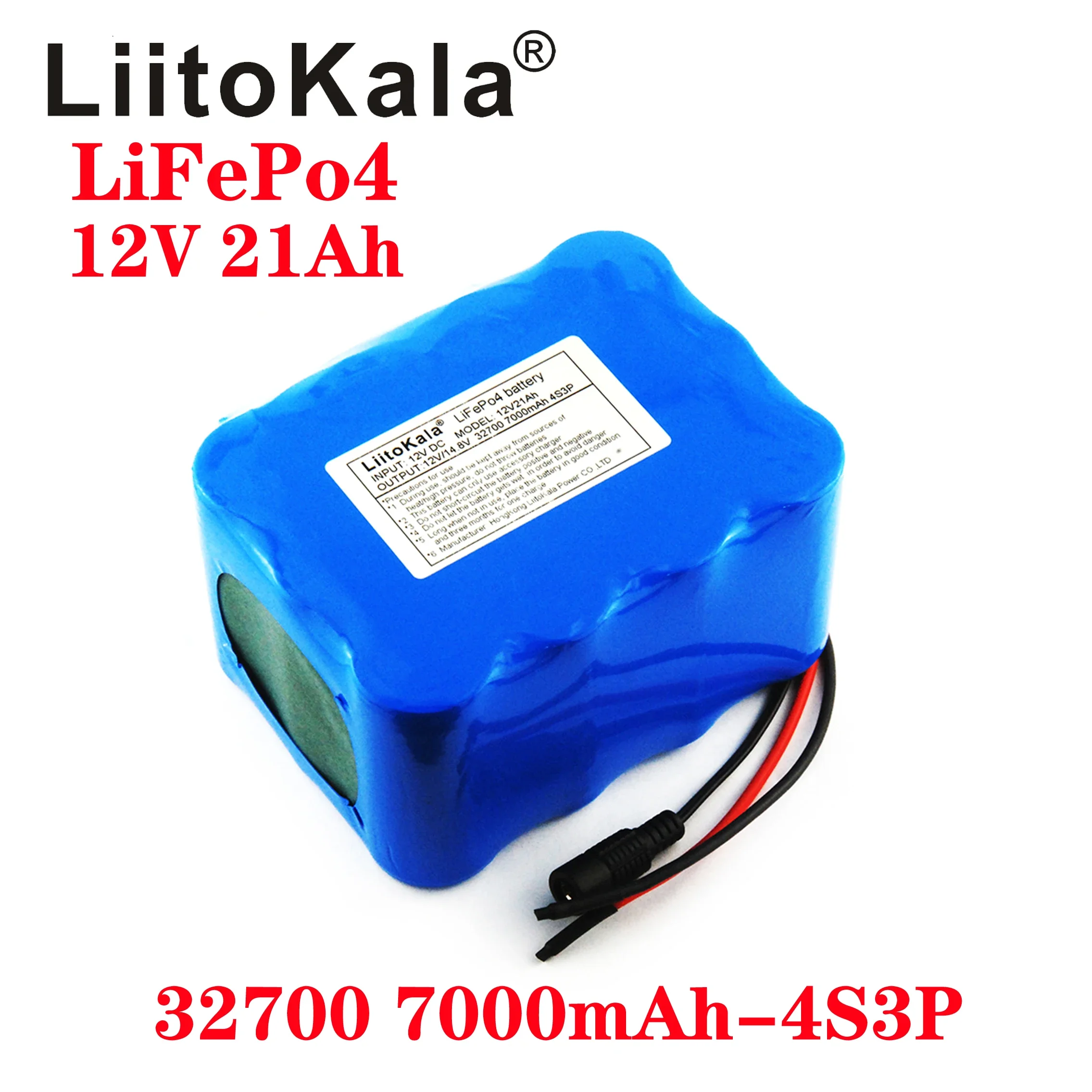 32700 Lifepo4 Battery Pack 4S3P 12.8V 21Ah with 4S 20A Maximum 60A Balanced BMS for Electric Boat Uninterrupted Power Supply 12V