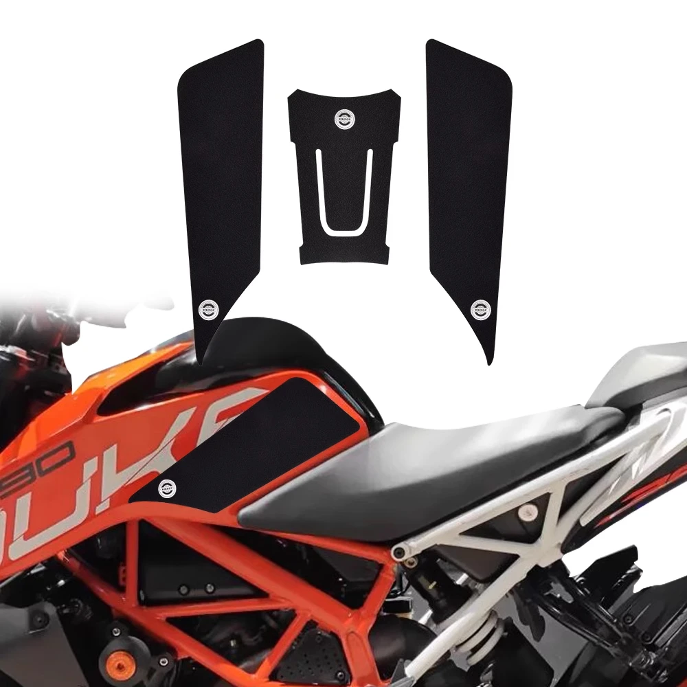 ถังน้ํามันเชื้อเพลิงรถจักรยานยนต์สติกเกอร์ Anti-SLIP สีดําสําหรับ KTM DUKE 125 200 390 2017-2022 ถังน้ํามันเชื้อเพลิงรถจักรยานยนต์สติกเกอร์ Anti-SLIP สีดํา