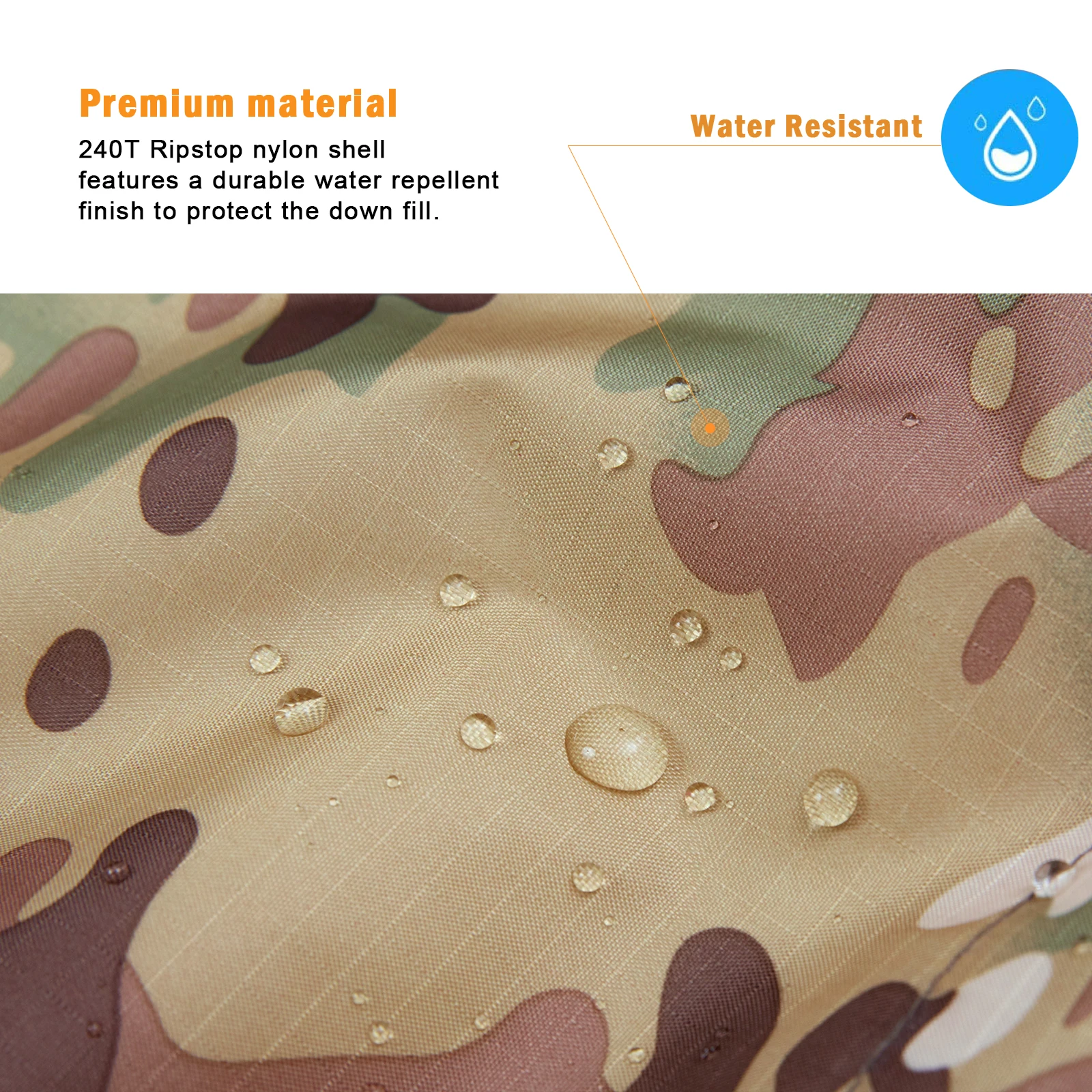 Akmax.cn Tactical Goose Down Mummy Sleeping Bag -Ultra-Light, Compressible，Cold Weather Outdoor Gear, Waterproof -25℃