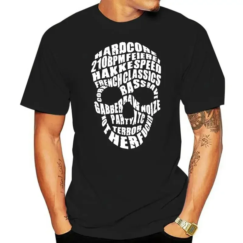 t shirt for man beach top tees Shirt Hardcore Wordskull Speedcore Gabber Techno Hardstyle Frenchcore New unisex top