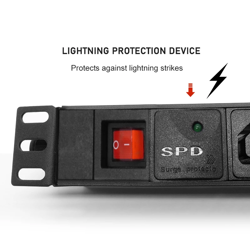 Imagem -03 - Iec C19 Tomadas de Soquete Pdu Power Strip Proteção contra Surtos Mais Interruptor Metros Cabo Extensão