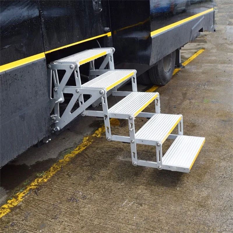 5-Stage Electric Swing RV Steps For Expedition Truck Camper Motorhome Non-Slip Durable