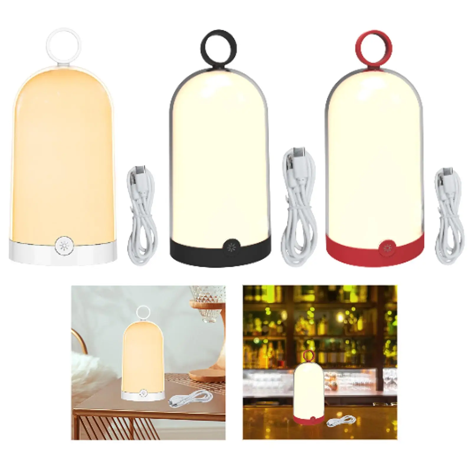 

Table Lamp Night Light Creative USB Charging Cordless Adjustment Dimmable RGB