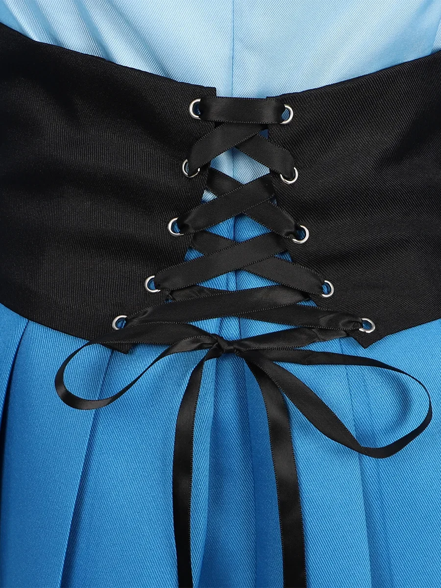 فستان الأميرة حورية البحر التنكري للأطفال أرييل أزرق زي الهالوين للأطفال نموذج حورية البحر بفيونكة