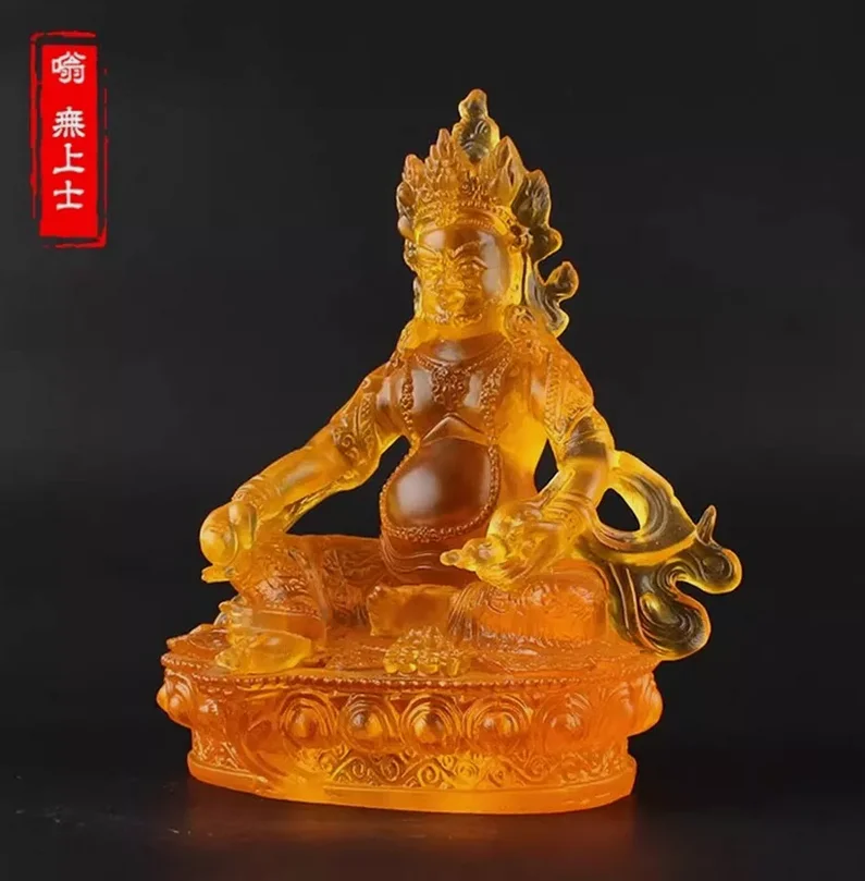 Jambhala Buddha Tibetan water Liuli coloured glaze Statue