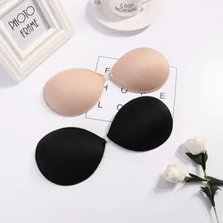 1/2pcs mulheres sexy invisível push-up sutiã auto-adesivo de silicone busto frente fechamento pegajoso sutiã sem alças de pele preta sem costas