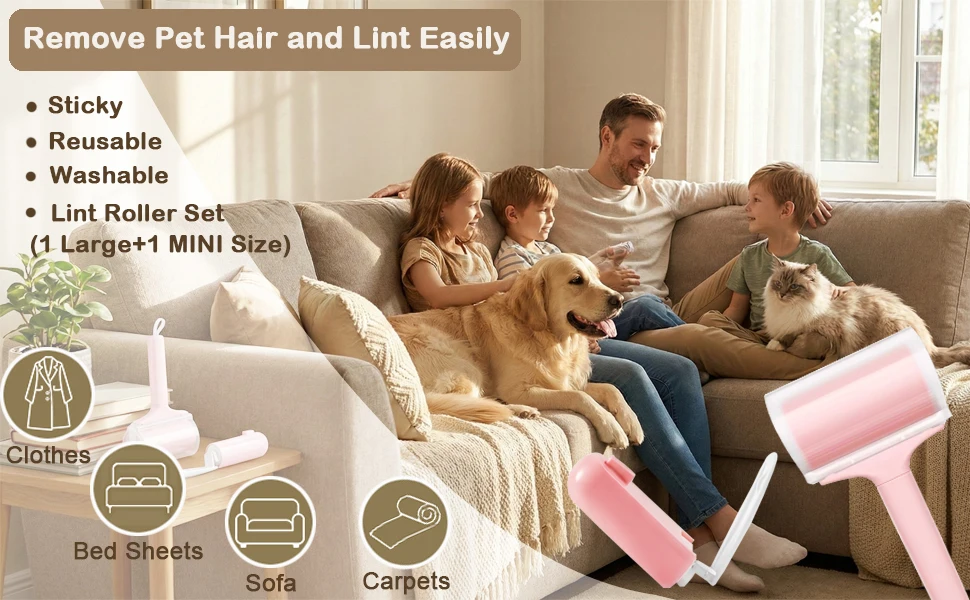 Sticky washable lint roller