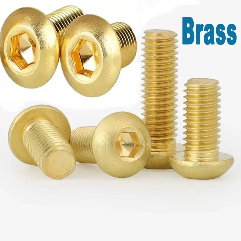 

Brass Hex Socket Button Head Screws - M6-M12 Round Cap Head Allen Bolts