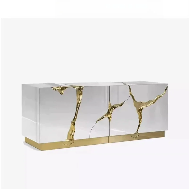 Italian light luxury villa, high-end sideboard, entrance cabinet, living room, fashionable locker, artistic sense