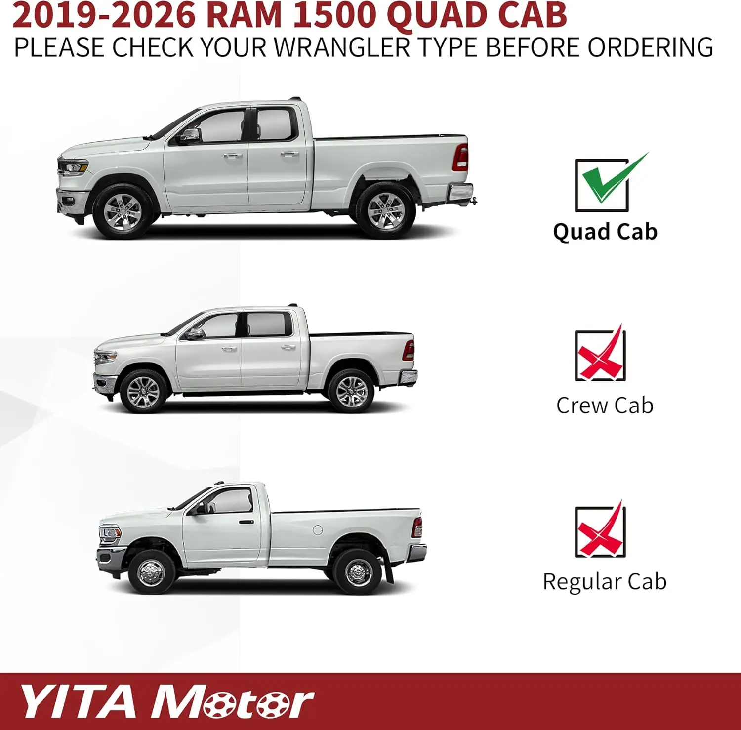 6.5 inches Chrome Side Step Nerf Bars for 2019 - 2026 Dodge Ram 1500 Quad Cab/Extended Cab New Body Style, Shiny and Functional