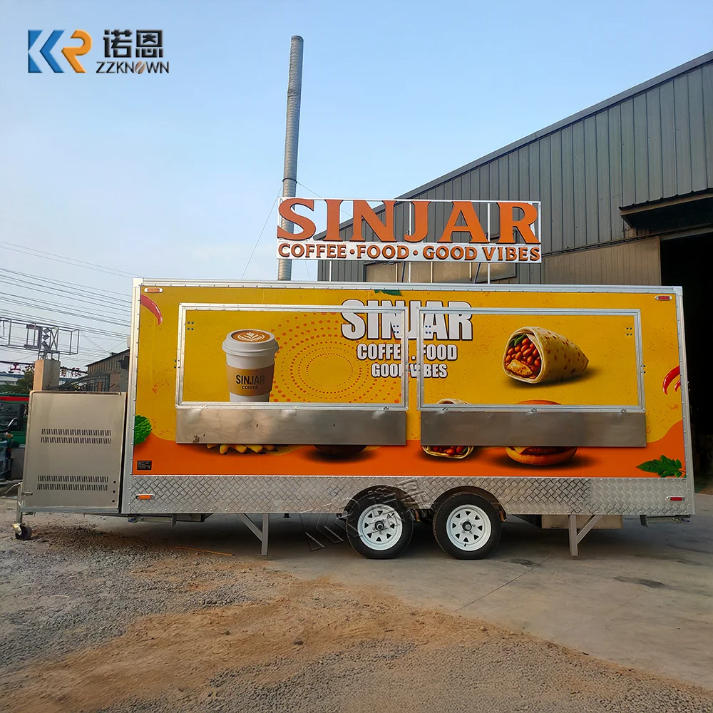 Camión de Comida Móvil Personalizado, Carrito de Comida, Camión de Helados, Hot Dogs, Pizza, Postres, Remolque de Comida con Equipamiento Completo