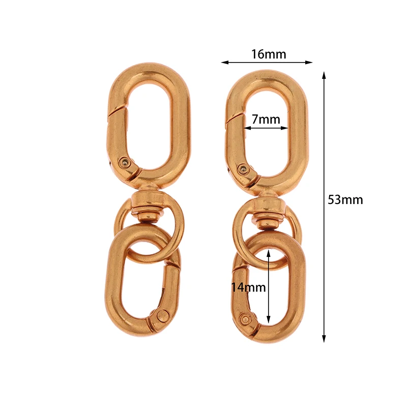 2Pcs Swivel Clasp Clip Double Head Metal Lobster Claw Clasps For Keychain Making DIY Crafts Accessories