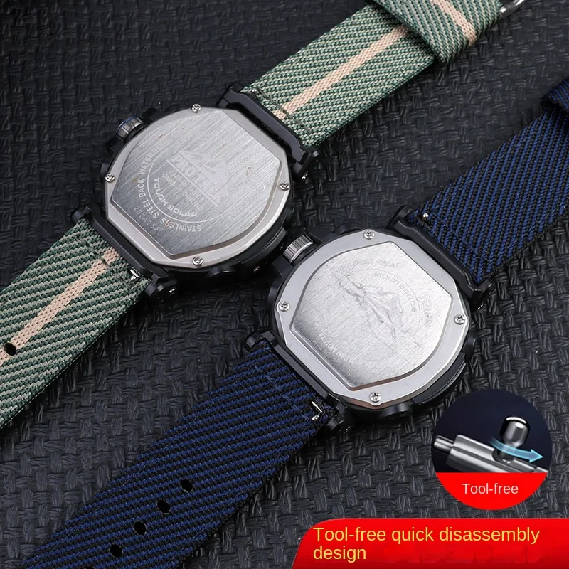 Nadaje się do 5497 Casio G-Shock PRG-600YB/650 5571 PRW6600Y serii oddychający nylonowy sportowy pasek do zegarka 24mm