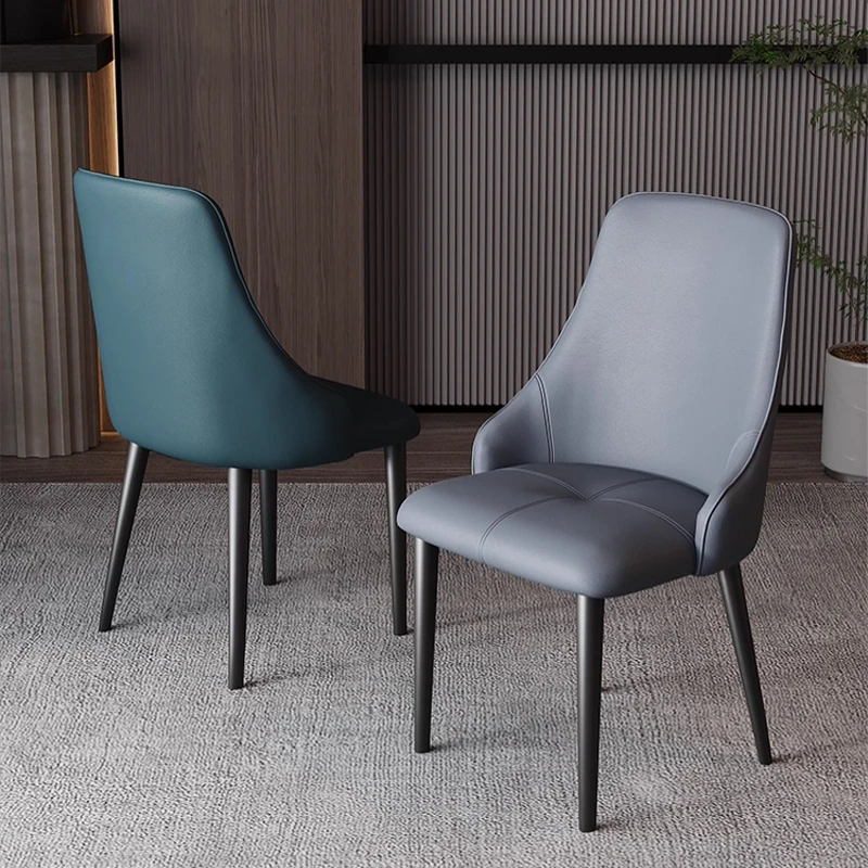 Light Luxury Dining Chairs, Modern and Simple Small-sized Apartment Backrest Chairs, Creative Leather Art Chairs view 5