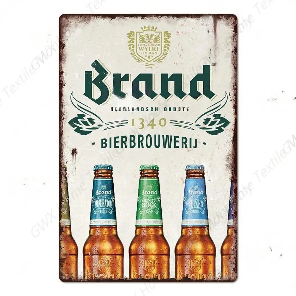 Vintage Netherlands Beer Brand Plaque Tin Sign Metal Sign Plaque Decoration For Man Cave Pub Kitchen Bar Garage Club Wall Decor